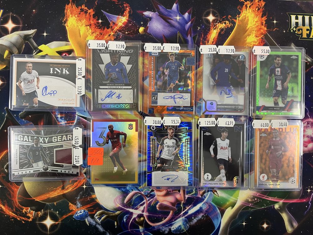 Topps Panini Футболни карти с автографи и части от екип