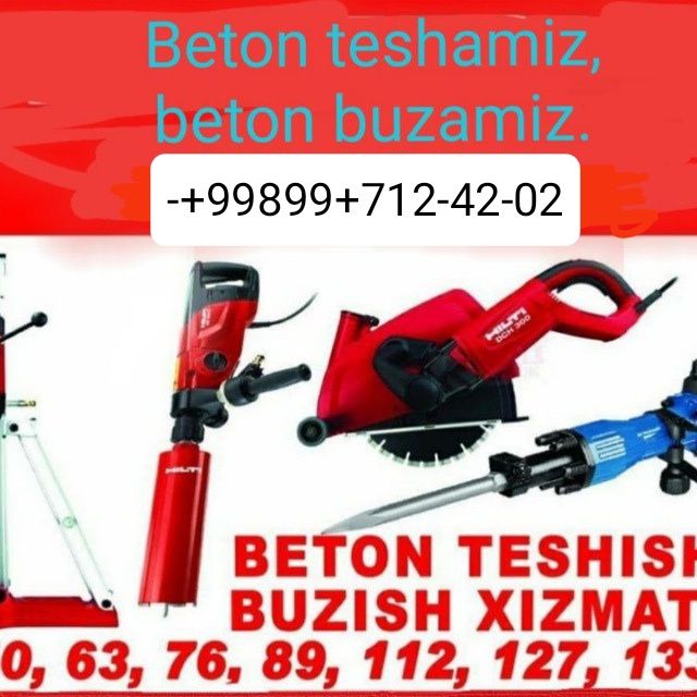Almazniy BETON Buzish VA Teshik ochish xizmati