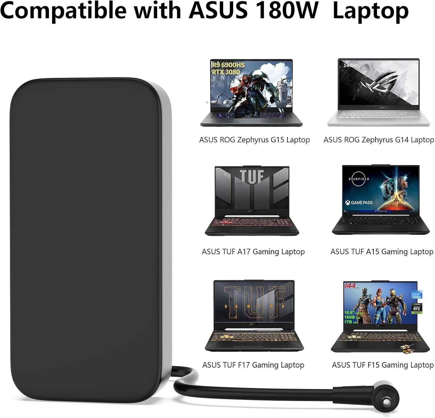180W Зарядно за ASUS Rog Zephyrus G15 G14, TUF Gaming A15 A17 F15 F17
