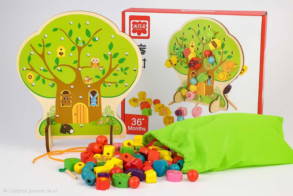 102 piese Joc educativ de Șnuruit si Inșirat