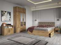 Set dormitor complet Stejar Auriu cu comoda - Madrid - C08