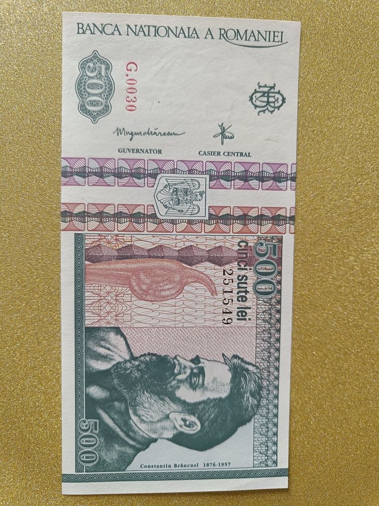 Bancnota 500 lei Brancusi 1992 impecabilă