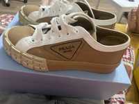 Prada sneakers textil si piele