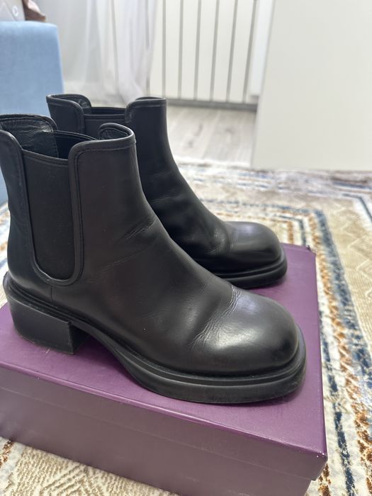 Сапоги Италия черные кожа челси