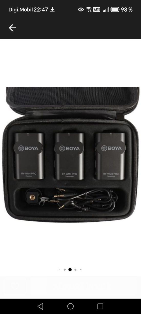 Vând Kit doua microfoane lavaliera wireless Boya BY-WM4 Pro-K2
