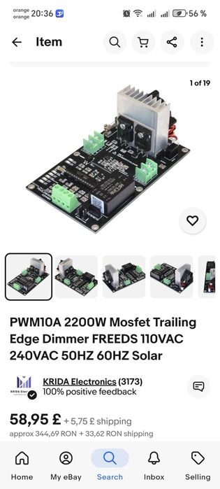 Diverter solar PWM 10A 2200w