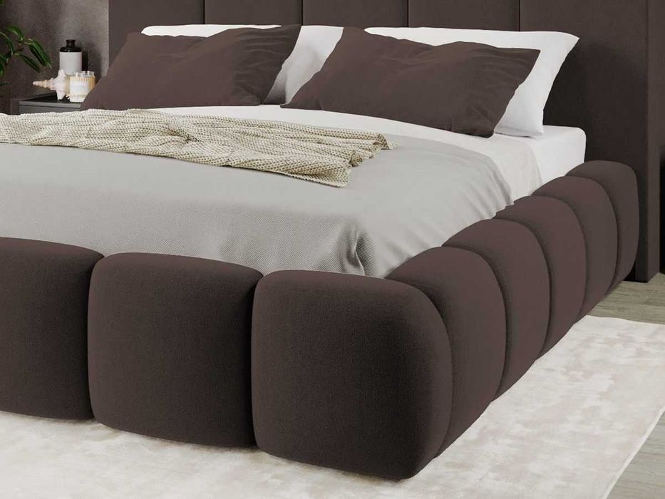 Pat Tapitat Noel Maro - Velluto 6 cu somiera rabatabila si lada