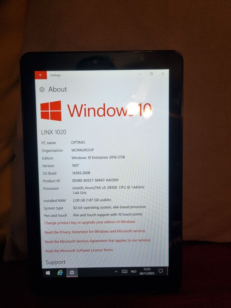 Vand tableta Microsoft