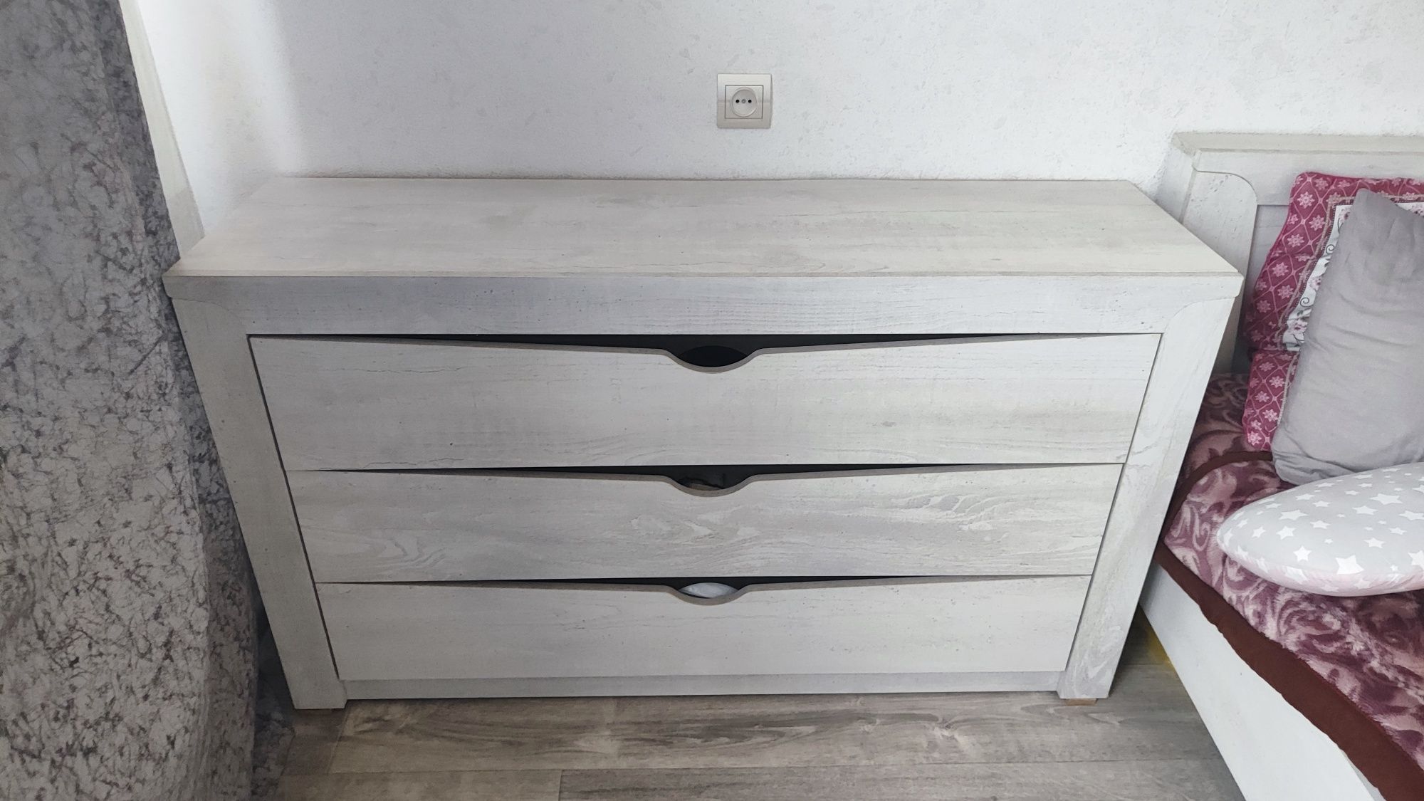 Комод с зеркалом Олмеко Лючия , 137.2x38x78.4cм, ЛДСП, белый