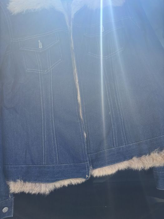 Geaca denim cu blana naturala