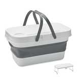 Coș pliabil din silicon pentru picnic, cu capac PP, 16L - NOU