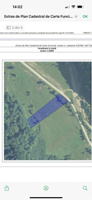 Teren 7300mp Valea Zizinului tarlungeni