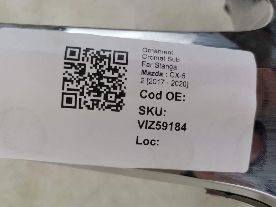 Ornament Cromat Sub Far Stanga Mazda  CX-5 2 2017 2018 2019 2020 Origi