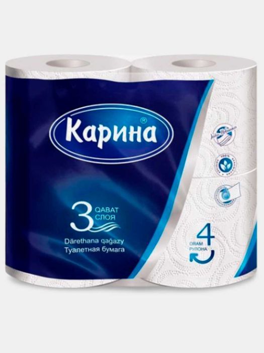Туалетная бумага Карина, 4 рулонов