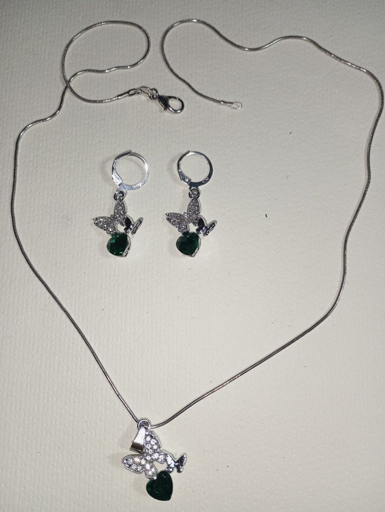 Set cercei și colier argint 925 cu zirconiu