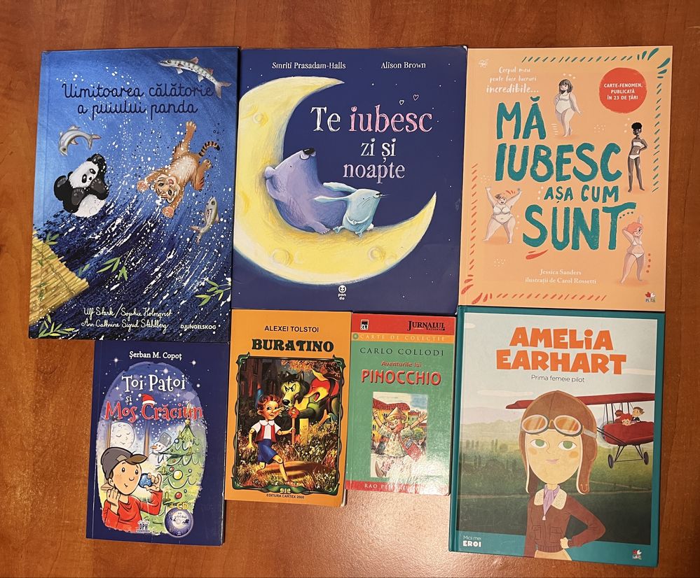 Carti pentru copii 3-12 ani, educaționale și de aventură, ro si engl