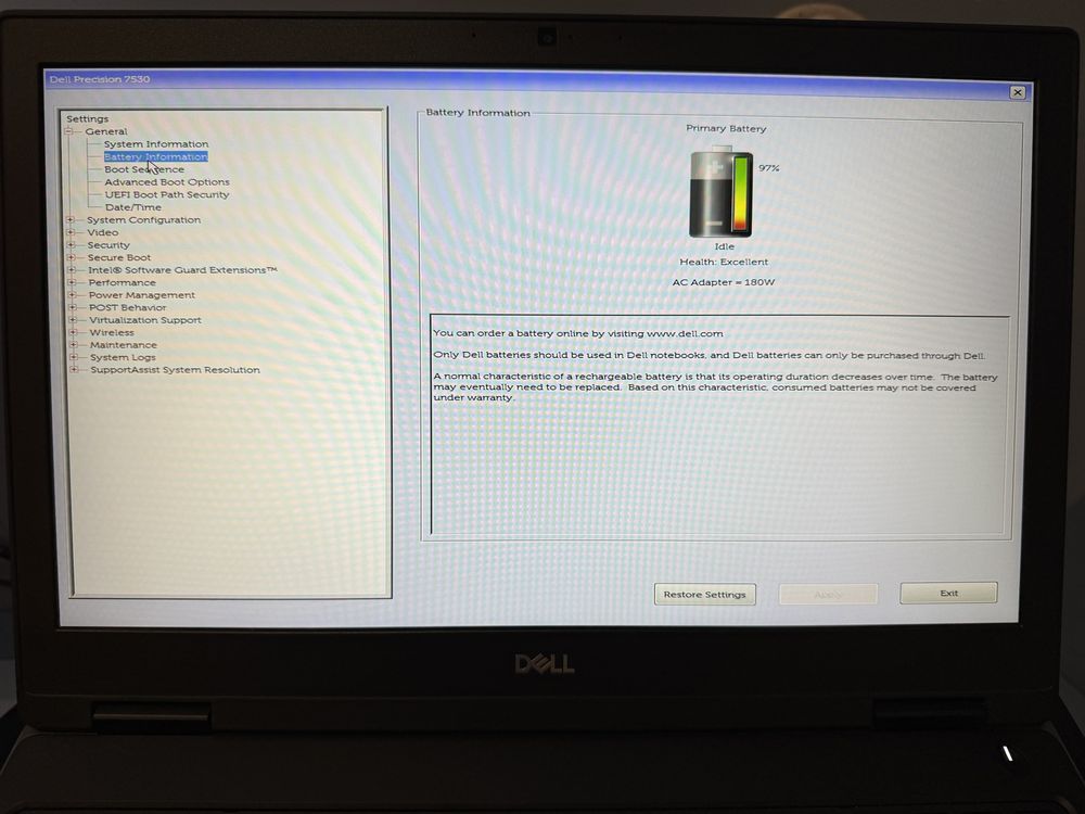 Laptop Dell Precision 7530 i9-8950HK, 32GB RAM, Quadro P2000 4GB