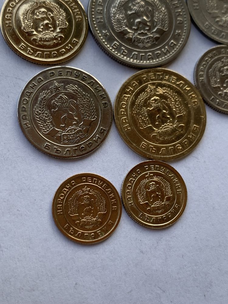 Монети стотинки 1951, 52, 54, 59 и 1 лев 1960 + Ленинградската 1 ст.