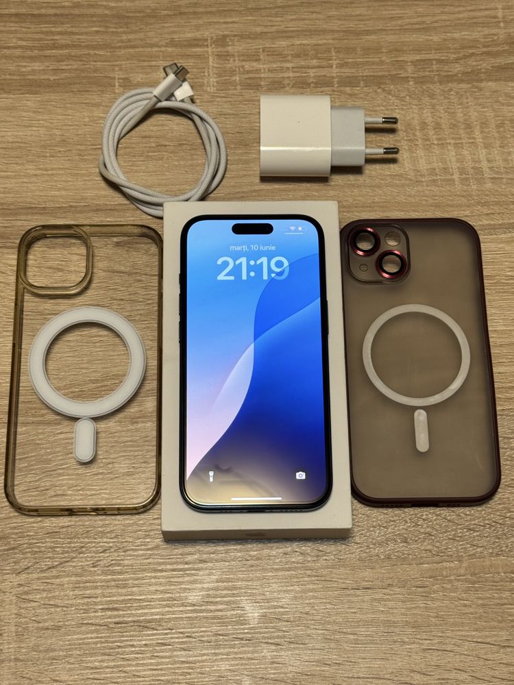 iPhone 15, Black NOU, Garantie Mai 2026, 100% Baterie