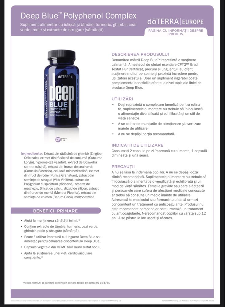 Doterra deep blue capsule