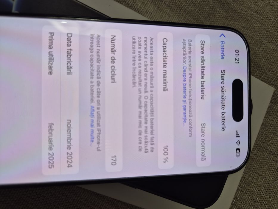 Iphone 16 Pro black ca nou impecabil 100% baterie in garantie