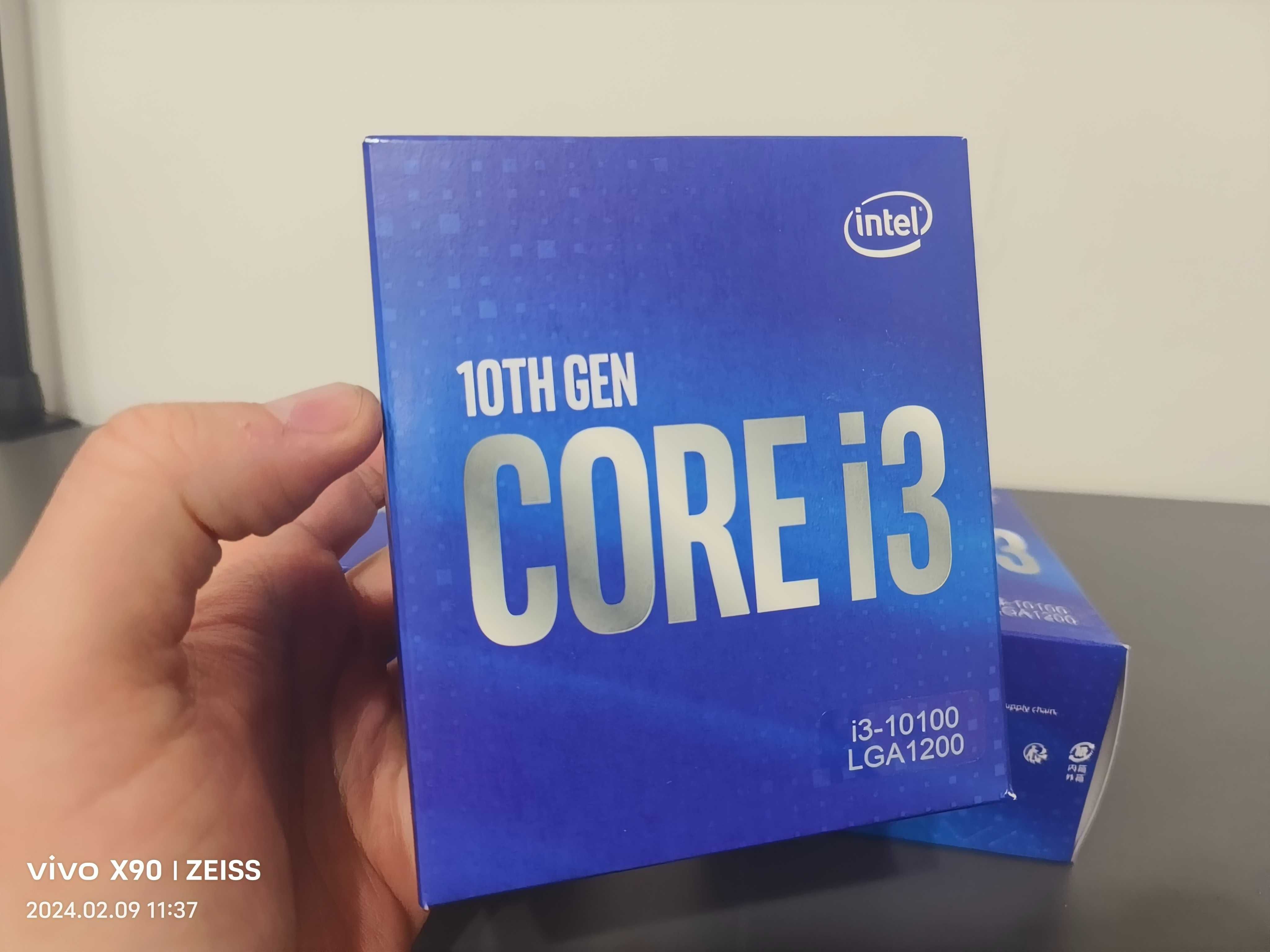Процесор Intel Core i3-10100 - с охладител, вградено видео, чисто нови