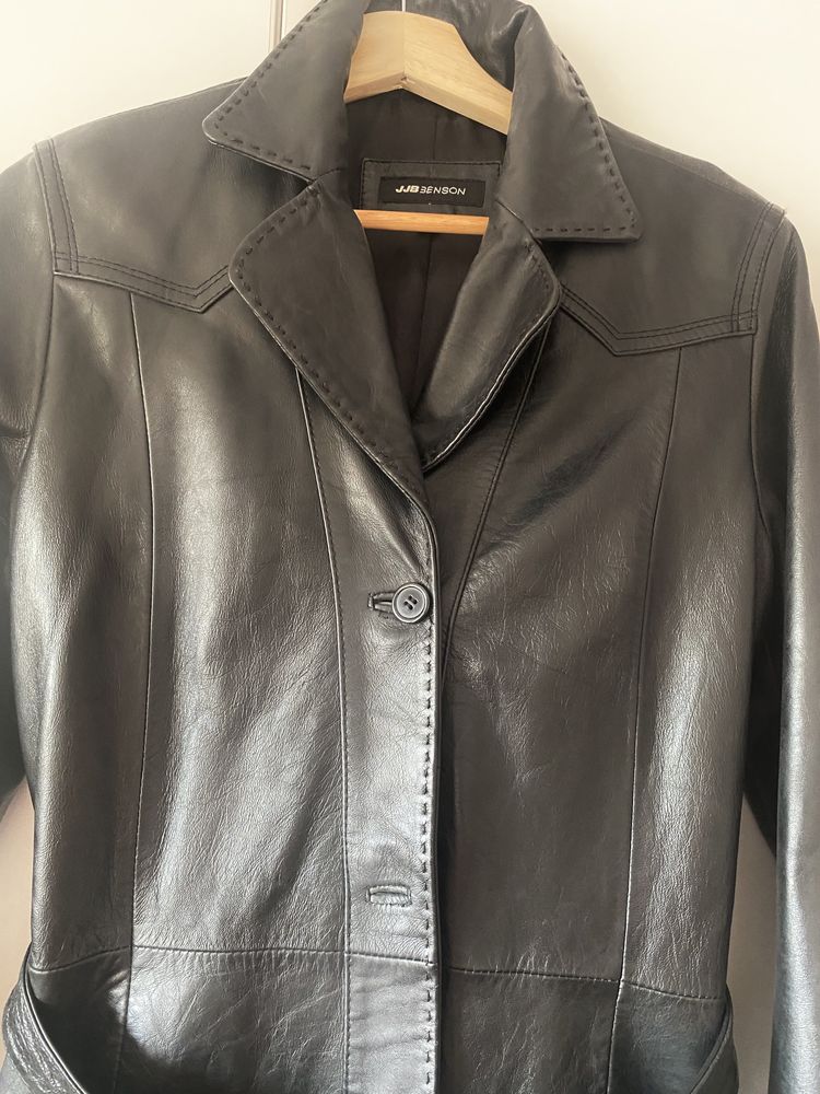 Trench Vintage din piele naturala