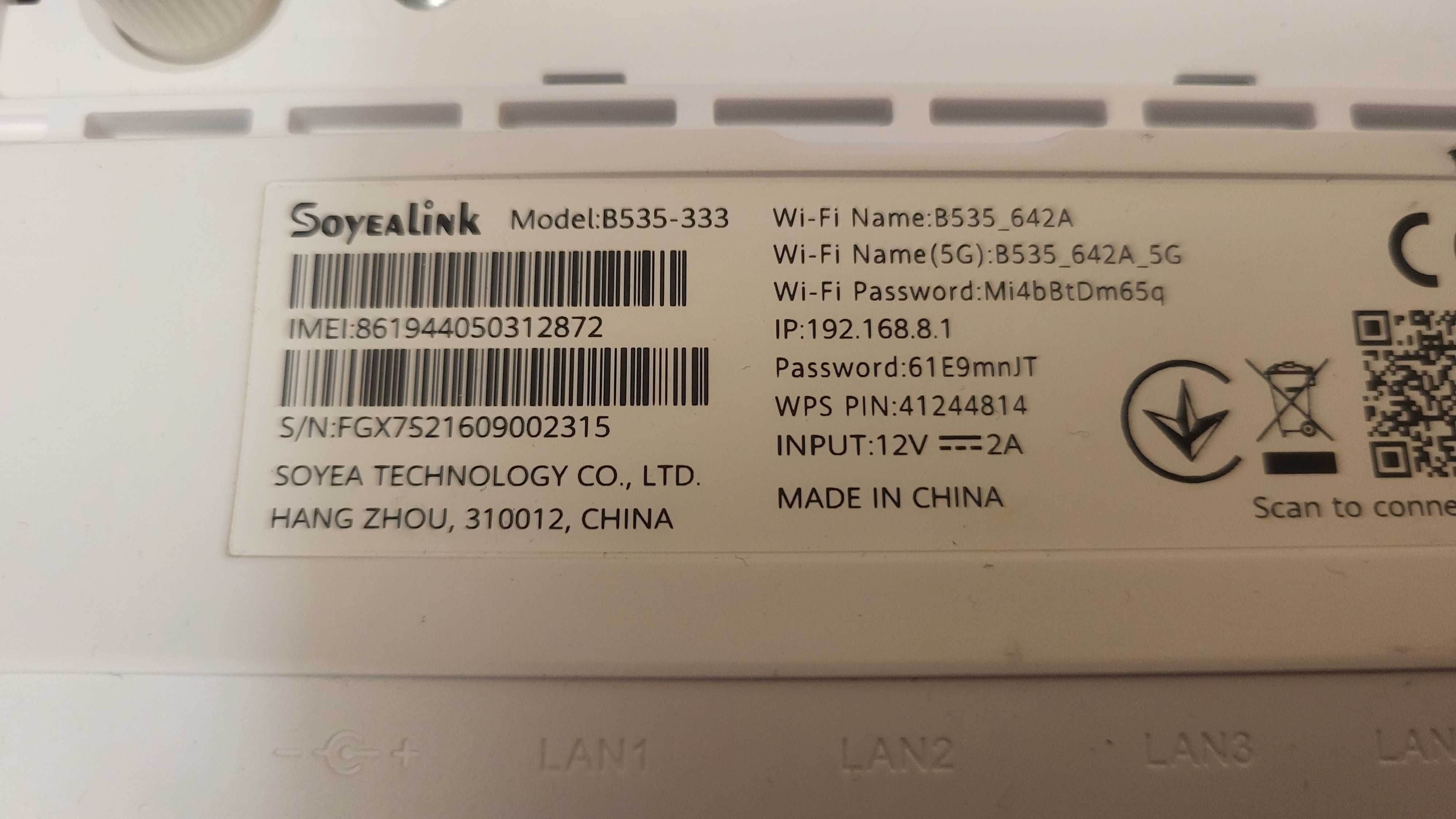 Huawei 4G+ ruter + 2antene cu sim liber retea model B535-333