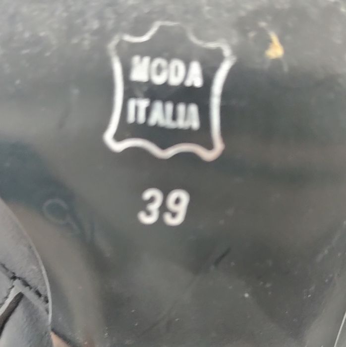 Cizme Piele Îmblănite 39 MODA ITALIA cu Toc Negre Dama