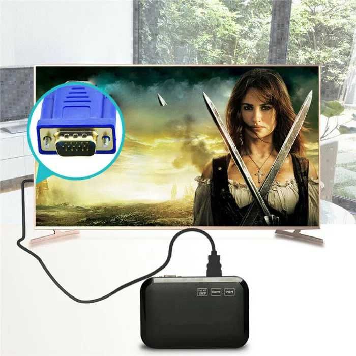 HDMI Male la VGA Male Video Convertor pt PC DVD 1080p HDTV L=1m. Nou!