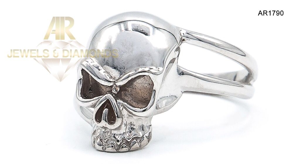 Inel Aur Alb unisex Skull Collection ARJEWELS