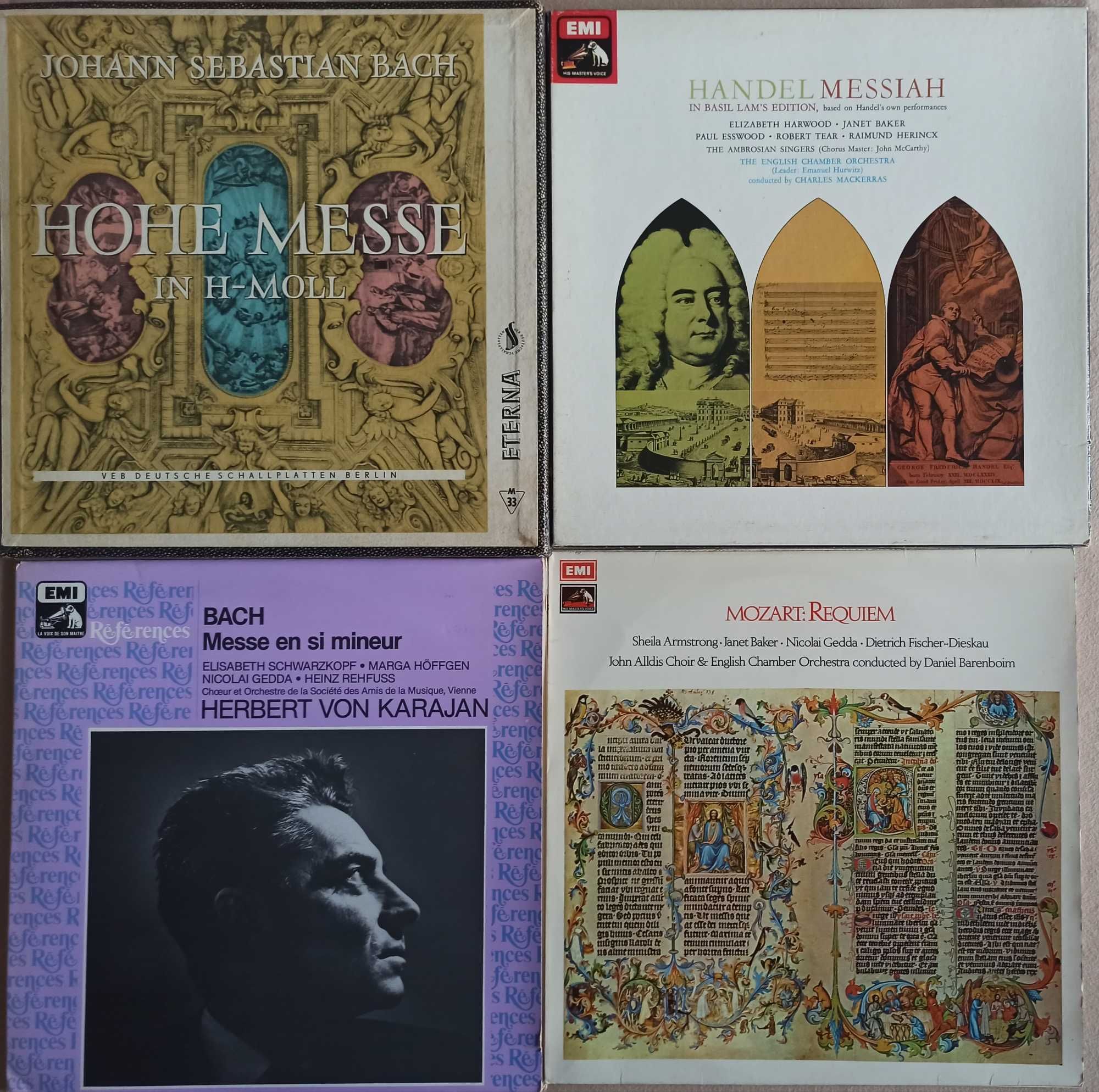 BEETHOVEN Missa solemnis, MOZART Requiem, HENDEL Messiah, BACH Messe
