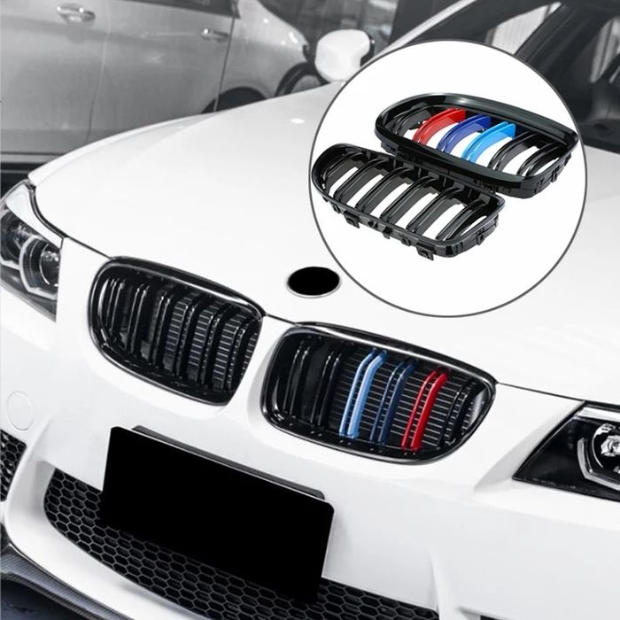Grile Duble Bmw E90 E91 FL 2008-2012 Negru lucios Culori M