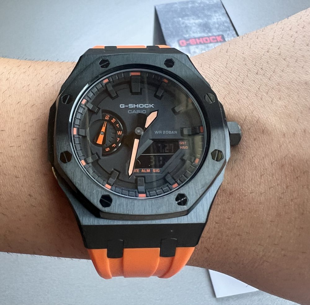 Casioak / Casio G-Shock GA-2100 Mod Orange/Black