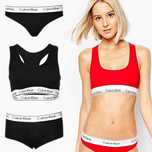Set dama Calvin Klein 3 piese Bustiera, Boxeri și Chilot tanga