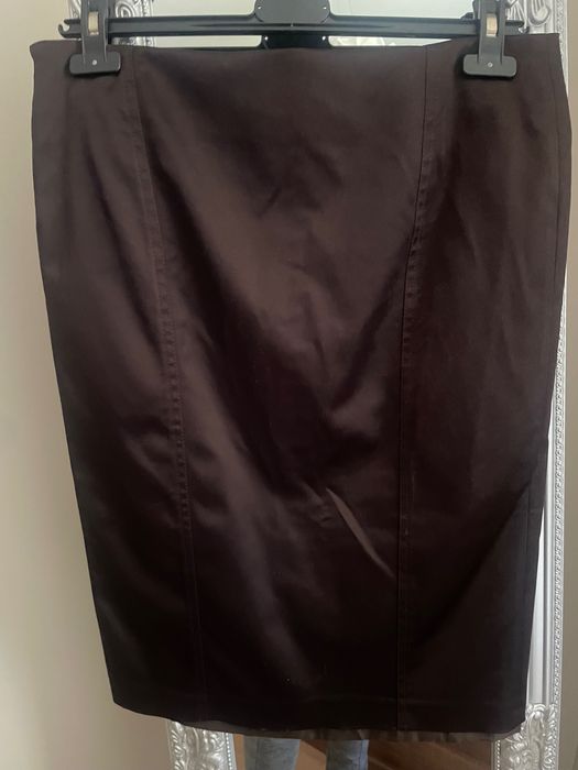 Дамска пола кафяв сатен