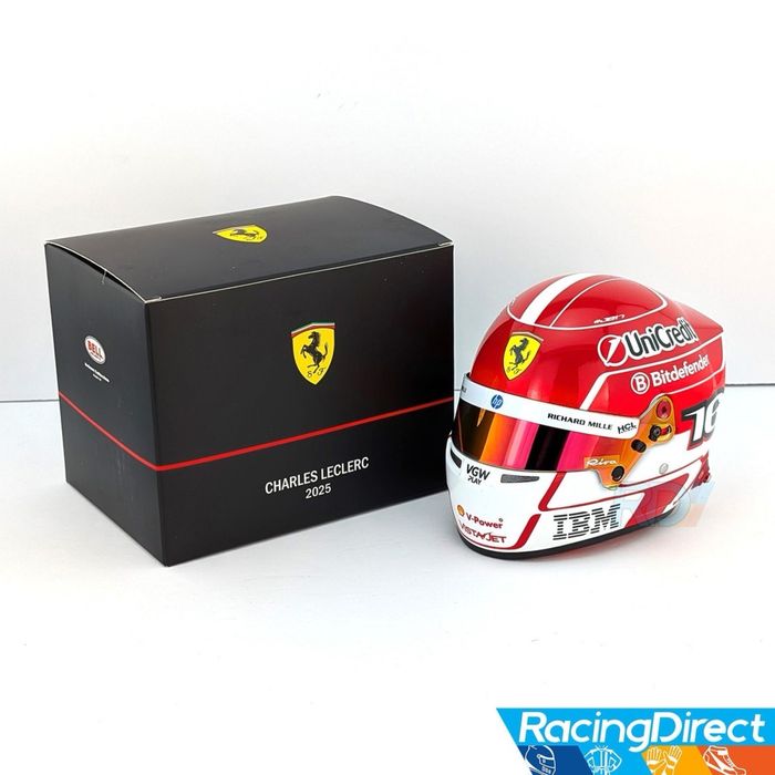 2025 Charles Leclerc Mini Helmet - 1:2 Scale - Ferrari Bell F1 Helmet