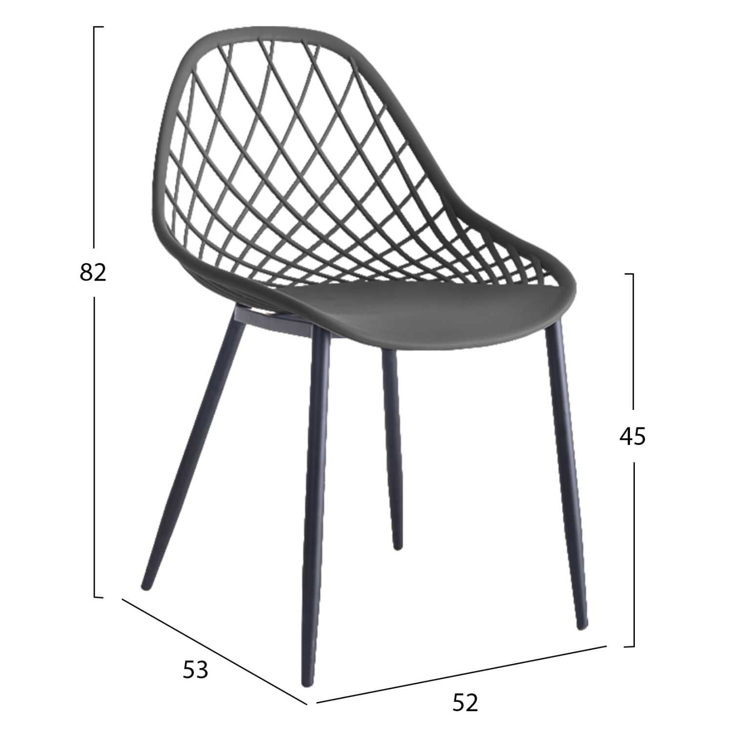 Висококачествен стол от полипропилен 52x53x82Hсм.