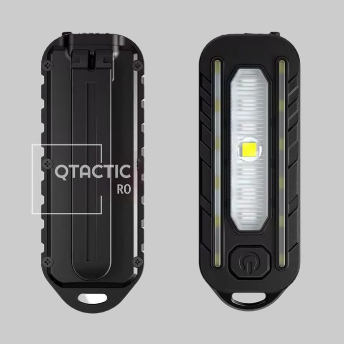 Mini Lanterna Tactica cu clip de prindere - 5 moduri de iluminat