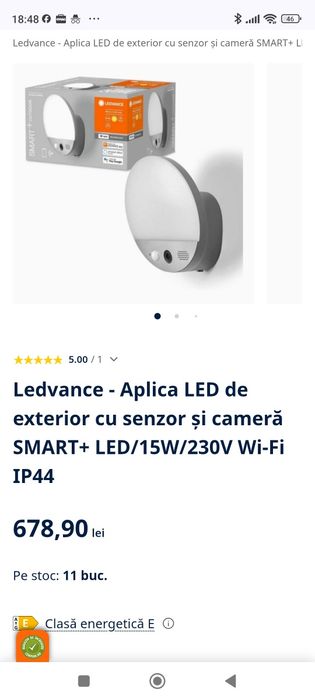 Ledvance - Aplica LED de exterior cu senzor și cameră SMART+ LED/15W/2