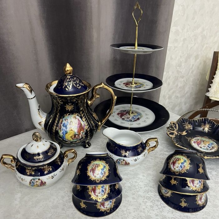 Чайный сервиз очень редкий кобальт иколлекционный ГДР