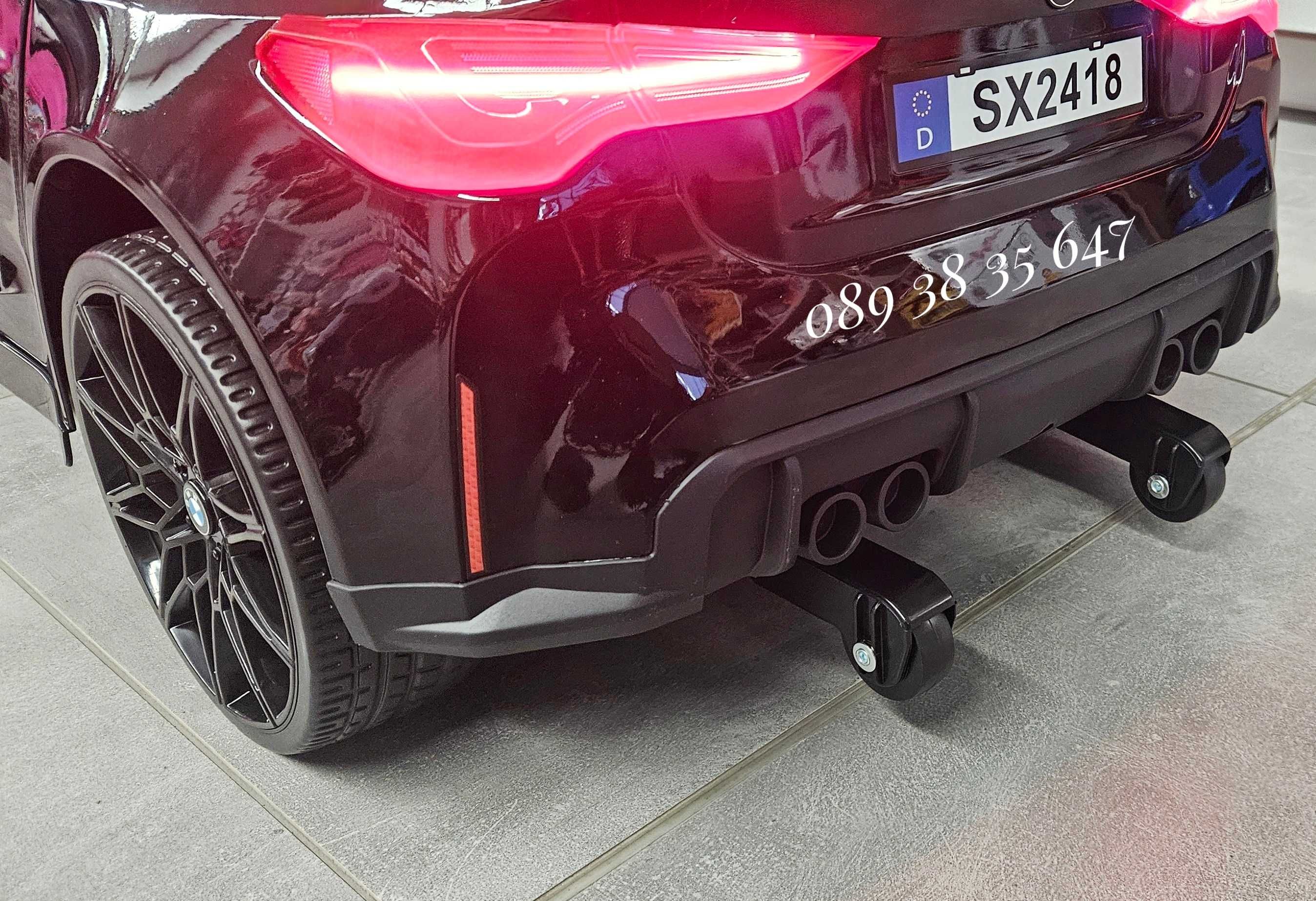 ТОП ЦЕНА!НОВО!Акумулаторна кола BMW M4 с 12V,меки гуми,кожена седалка