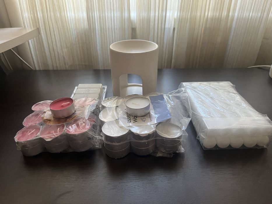 Комплект декоративни свещи с керамичен ароматизатор за свещи