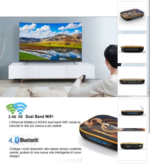 Smart TV Box Mini PC Techstar® HK1 RBox, Android 10, 4GB + 64GB ROM