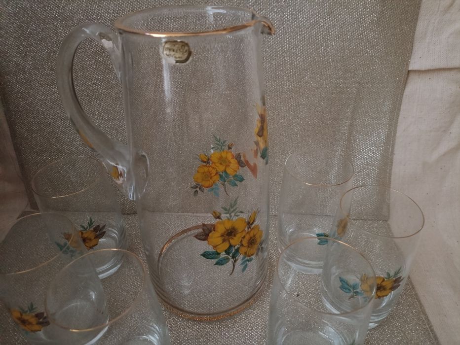 Сервиз Bohemia из чешского стекла :кувшин и 6 стаканов Bohemia