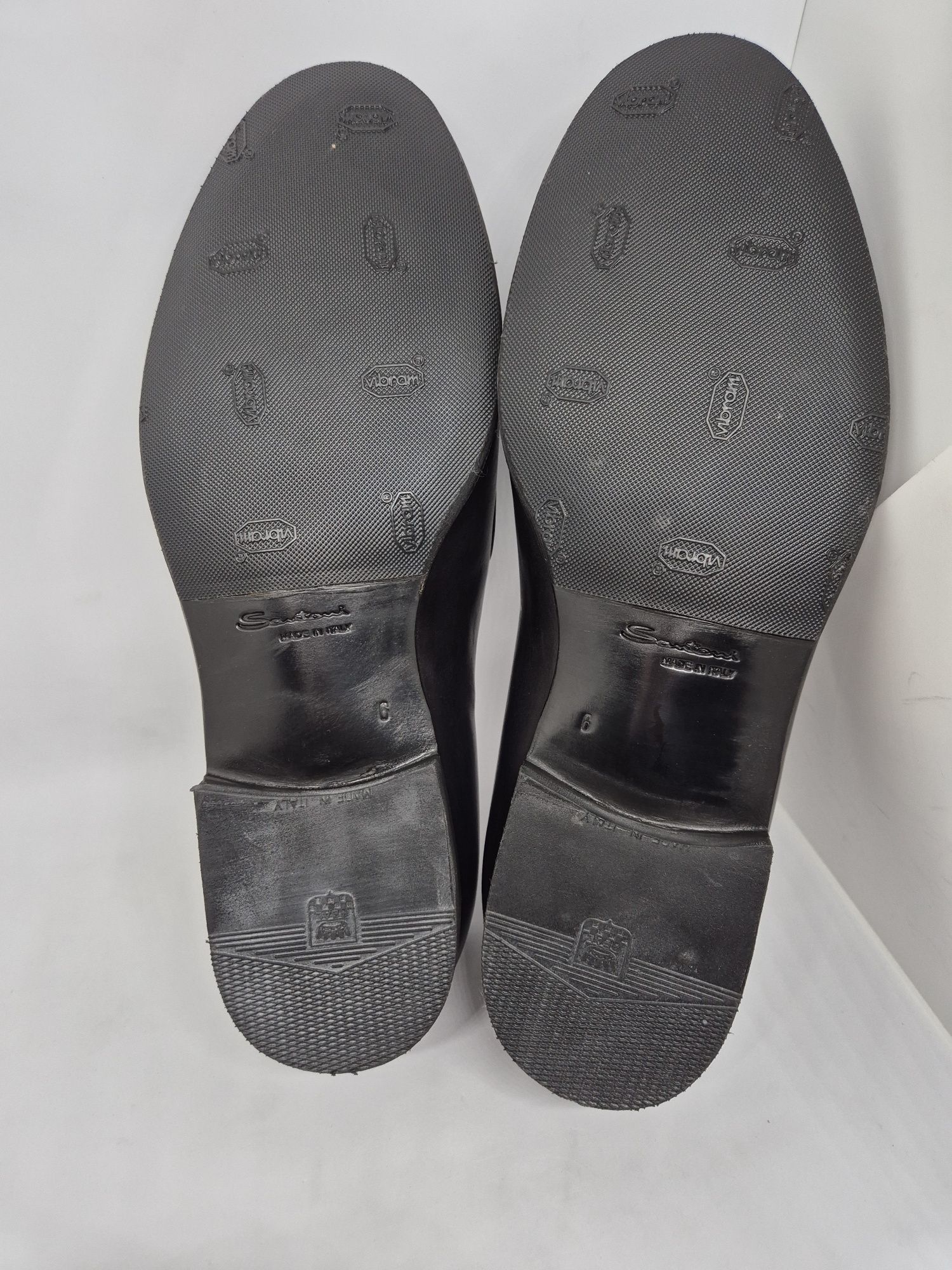 Santoni Navy Patina Leather Penny Loafer, UK 6/ EU 40,5