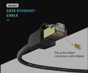 Jeavdarn Cat 8 Ethernet LAN Gold кабел 15m High Speed ​​40Gbps 2000MHz