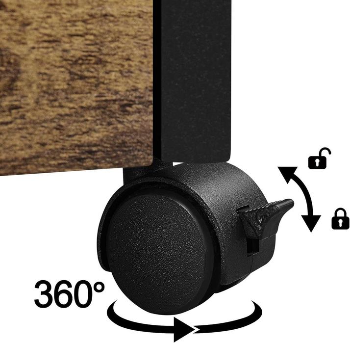 Dulap mobil RollBox 2 sertare, design industrial |S 614193 RusticBrown