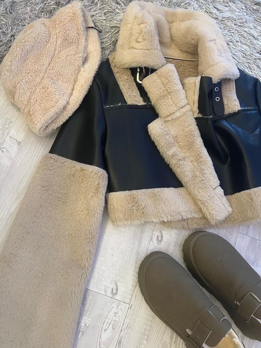 Дамско яке с пух / кожено яке