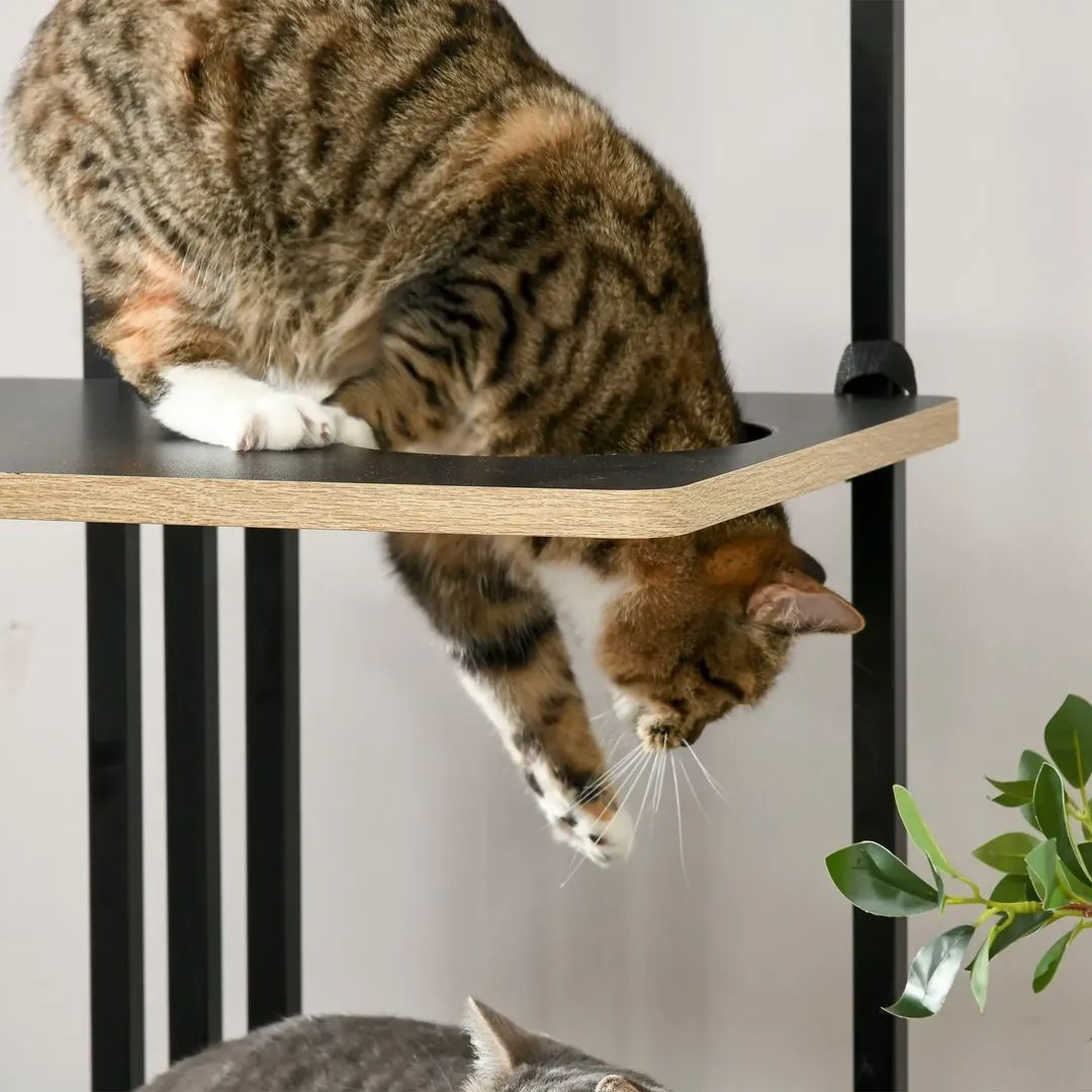 Дърво за котки PawHut, Индустриален дизайн, 3 платформи, 2 възглавници
